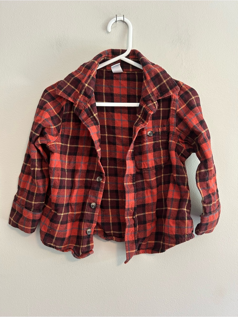 Old navy 3t Red Plaid Button-Up flannel shirt